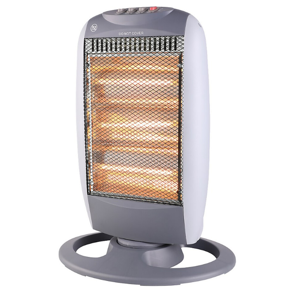 1200W ELECTRIC HALOGEN HEATER OSCILATTING 3 BAR PORTABLE QUARTZ 3 HEAT SETTINGS