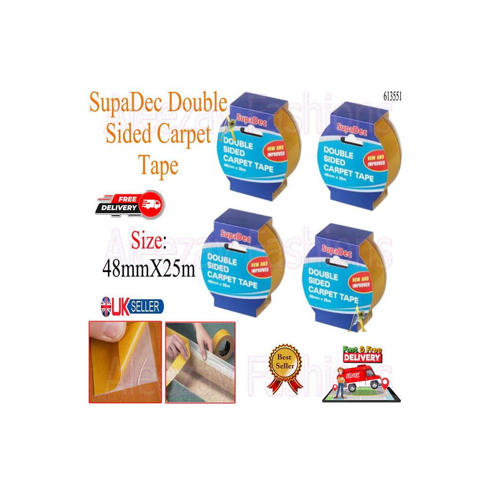 4X double sided carpet tape 48mm x 25m new and improved Heavy Duty