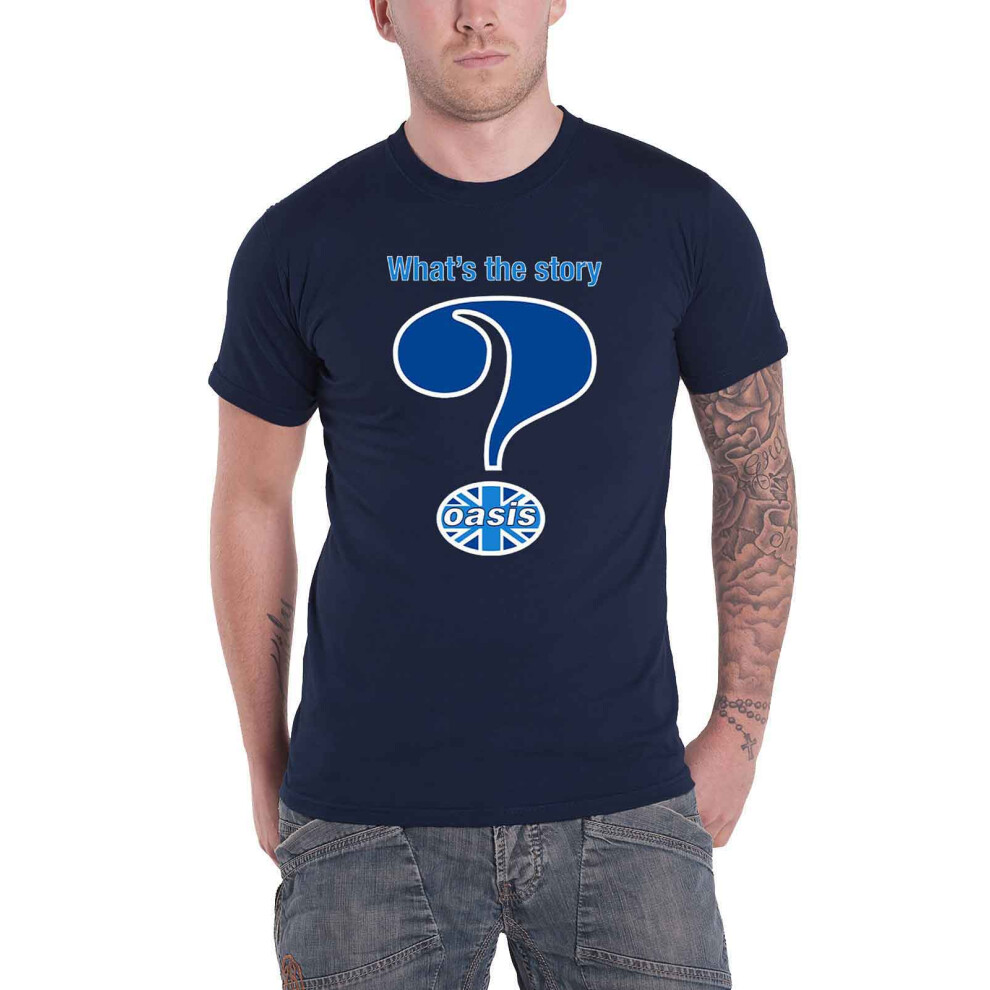 (XXL, Navy) Oasis Lines Logo T Shirt