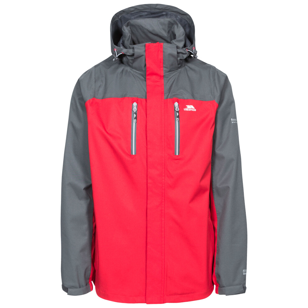 (XXS, Red) Trespass Mens Waterproof Jacket Hooded Wooster