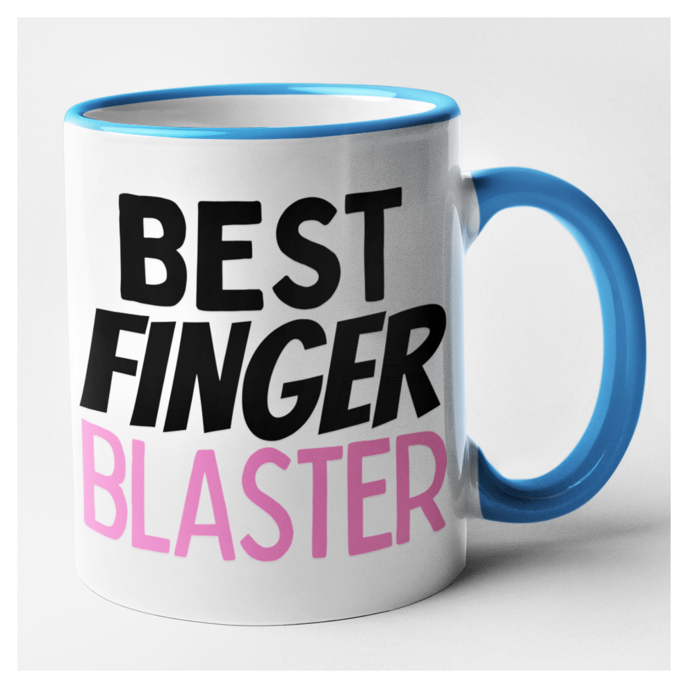 (Blue) Funny Lesbian Mug - Best Finger Blaster Mug