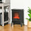 Homcom HOMCOM Freestanding Electric Fireplace Heater W/ Realistic Flame Effect Black 7