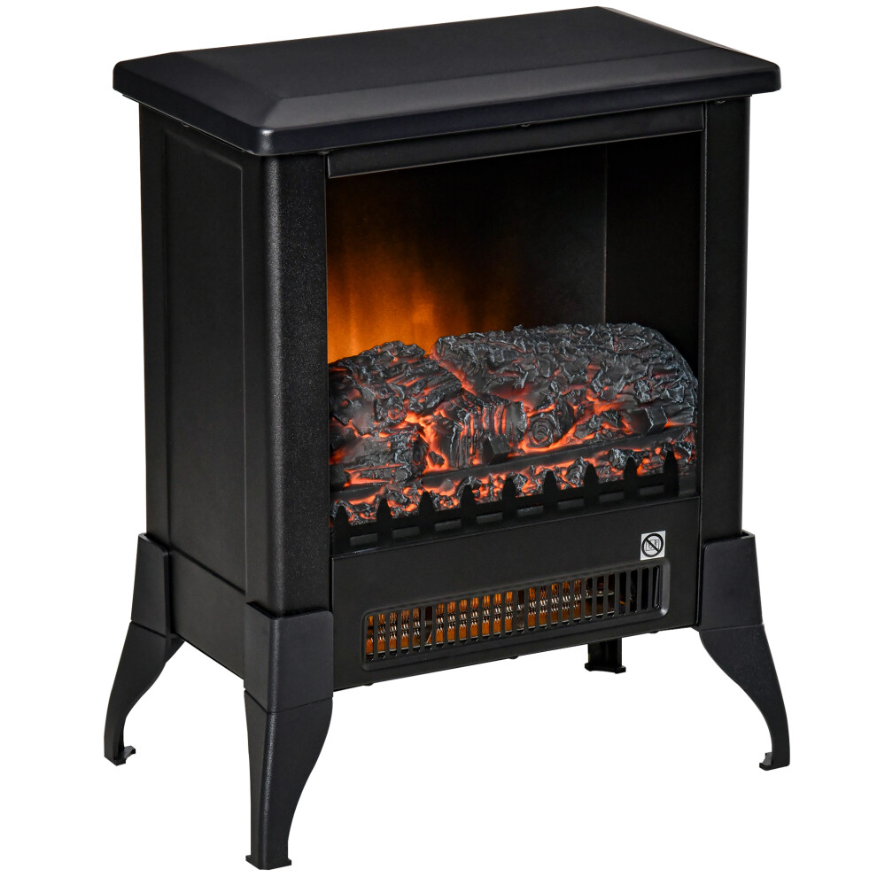 Homcom Electric Fireplace Stove, Freestanding Fireplace Heater W/ Flame Effect