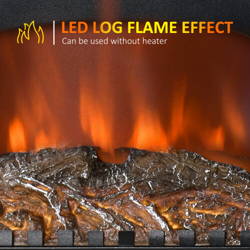 Homcom HOMCOM Free standing Electric Fireplace Stove W/ LED Fire Flame Effect Black 2