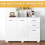 Homcom HOMCOM Sideboard Kitchen Storage Cabinet with 2 Drawers, High Gloss White 5