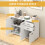 Homcom HOMCOM Sideboard Kitchen Storage Cabinet with 2 Drawers, High Gloss White 3