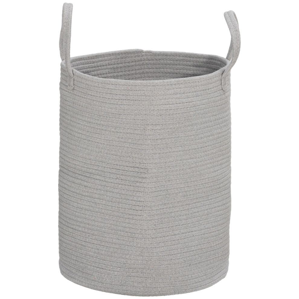 Cotton Rope Laundry Basket With Handles For Pillows Clothes