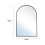 Living And Home (40*60cm) Black Aluminum Alloy Frame Arched Bathroom Wall Mirror 9