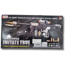 AK47 Riffle Target Gun Firepower Led Lights Sound Vibration Toy+Sling