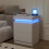 ELECWISH (White) LED Bedside Table 2 Drawers Cabinet with Charging 6