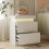 ELECWISH (White) LED Bedside Table 2 Drawers Cabinet with Charging 1