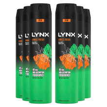 Lynx Jungle Fresh XXL Body Spray 6x250ml - 48H Odour Protection with Zinc Tech (62717860)