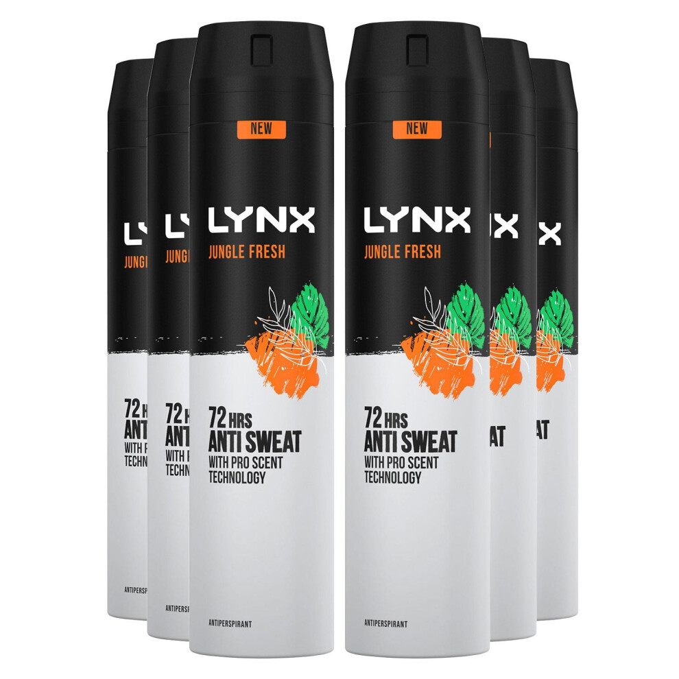 Lynx Xxl Jungle Fresh Antiperspirant Deodorant 250Ml, 6Pack