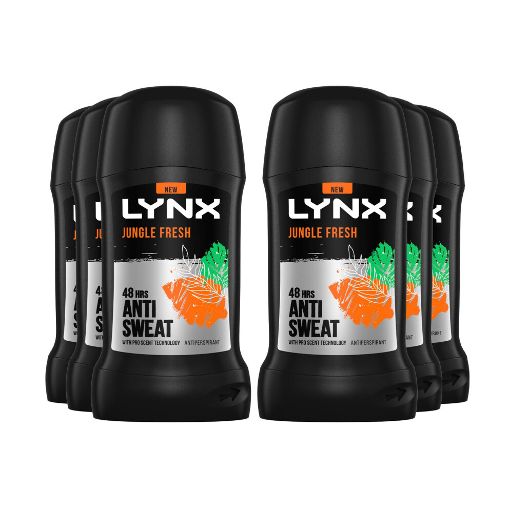 Lynx Anti-Perspirant Deodorant Stick Jungle Fresh 50ml, 6pk