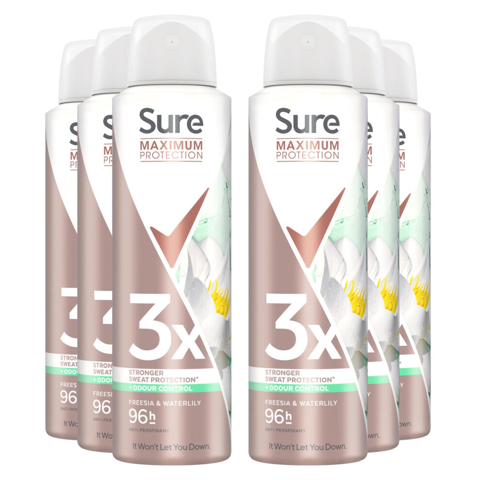 Sure Women Maximum Protection Antiperspirant Spray, 6X150ml