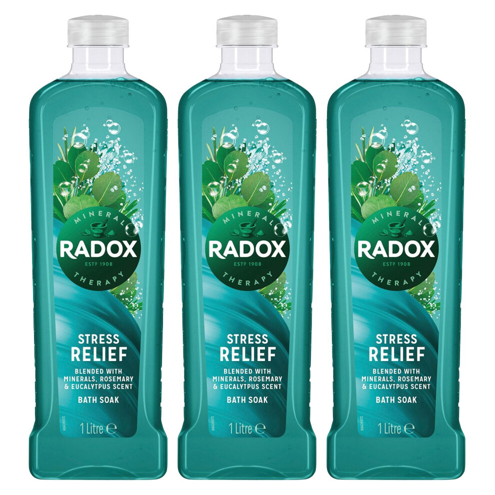 Radox Mineral Therapy Bath Soak Stress Relief, Rosemary 3x1L