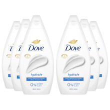 Dove Hydrate Body Wash 0% Sulfate SLES 450ml, 6 Pack