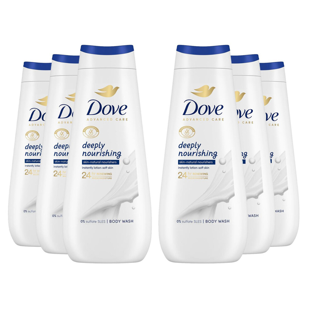 Dove Advanced Care Bodywash Deeply Nourishing, 6x400ml