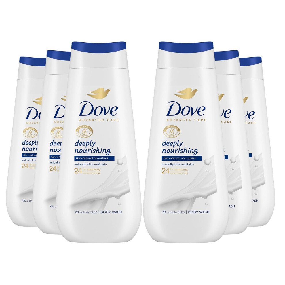 Dove Advanced Care Bodywash Deeply Nourishing 24H, 6x225ml