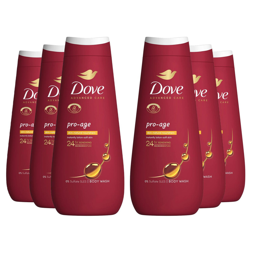 Dove Advanced Care Body Wash Pro Age 400ml, 6pk-image-OPC-PFBQBJR-NEW