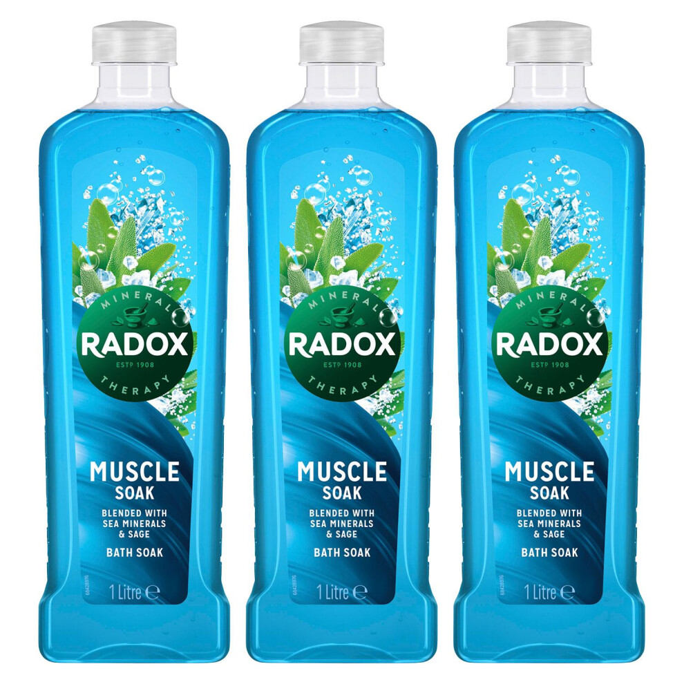 Radox Mineral Therapy Bath Soak Muscle Soak, 3x1L