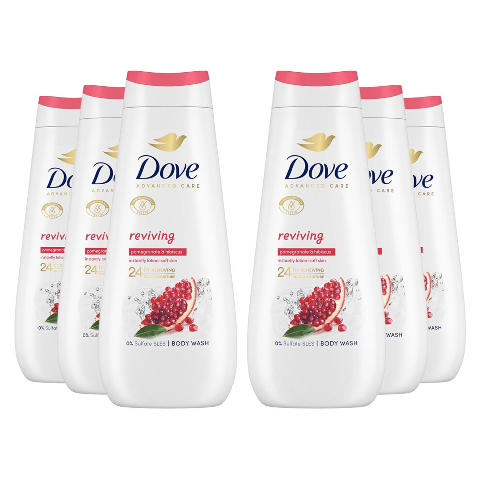 Dove Advanced Care Body Wash Reviving, 6X400ml