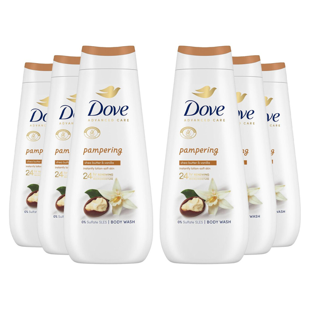 Dove Advanced Care Body Wash Pampering 400ml, 6pk