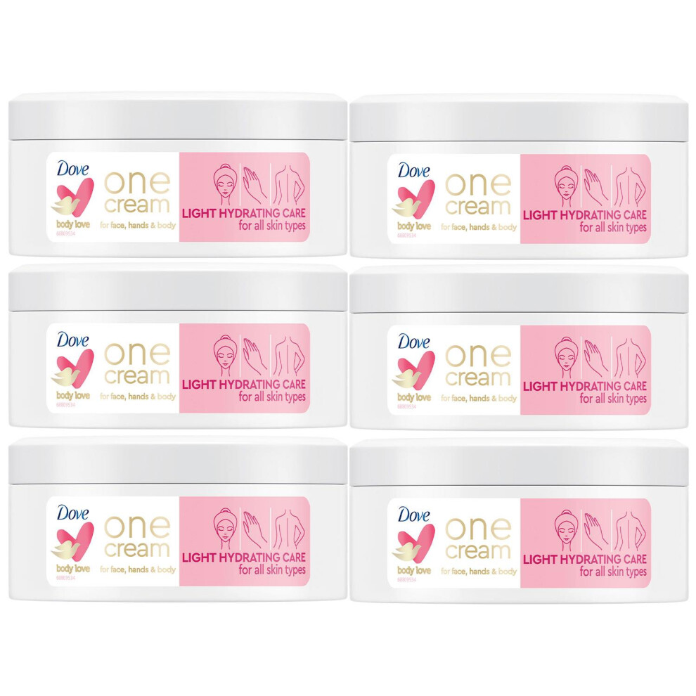Dove Cream Hydrating Care One For Face,Hands&Body 250Ml,6Pk