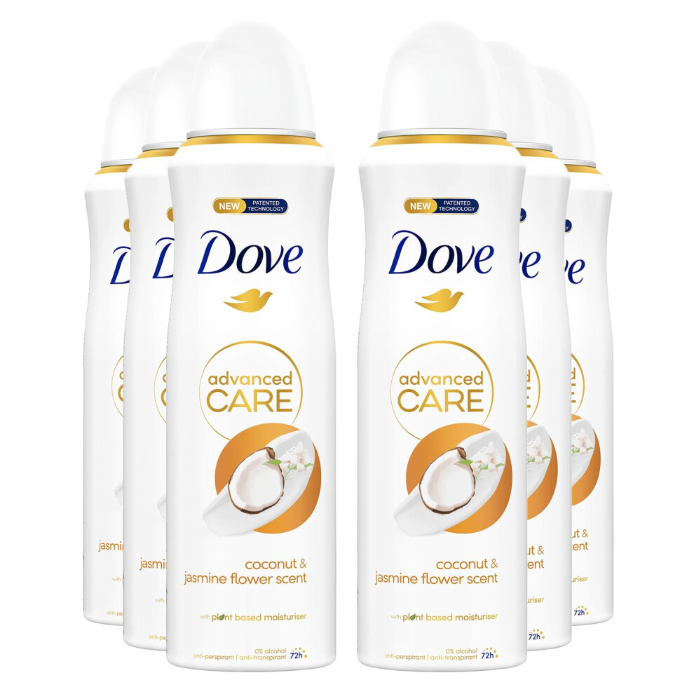 Dove Advanced Care Antiperspirant Deo CoconutScent 200ml,6pk