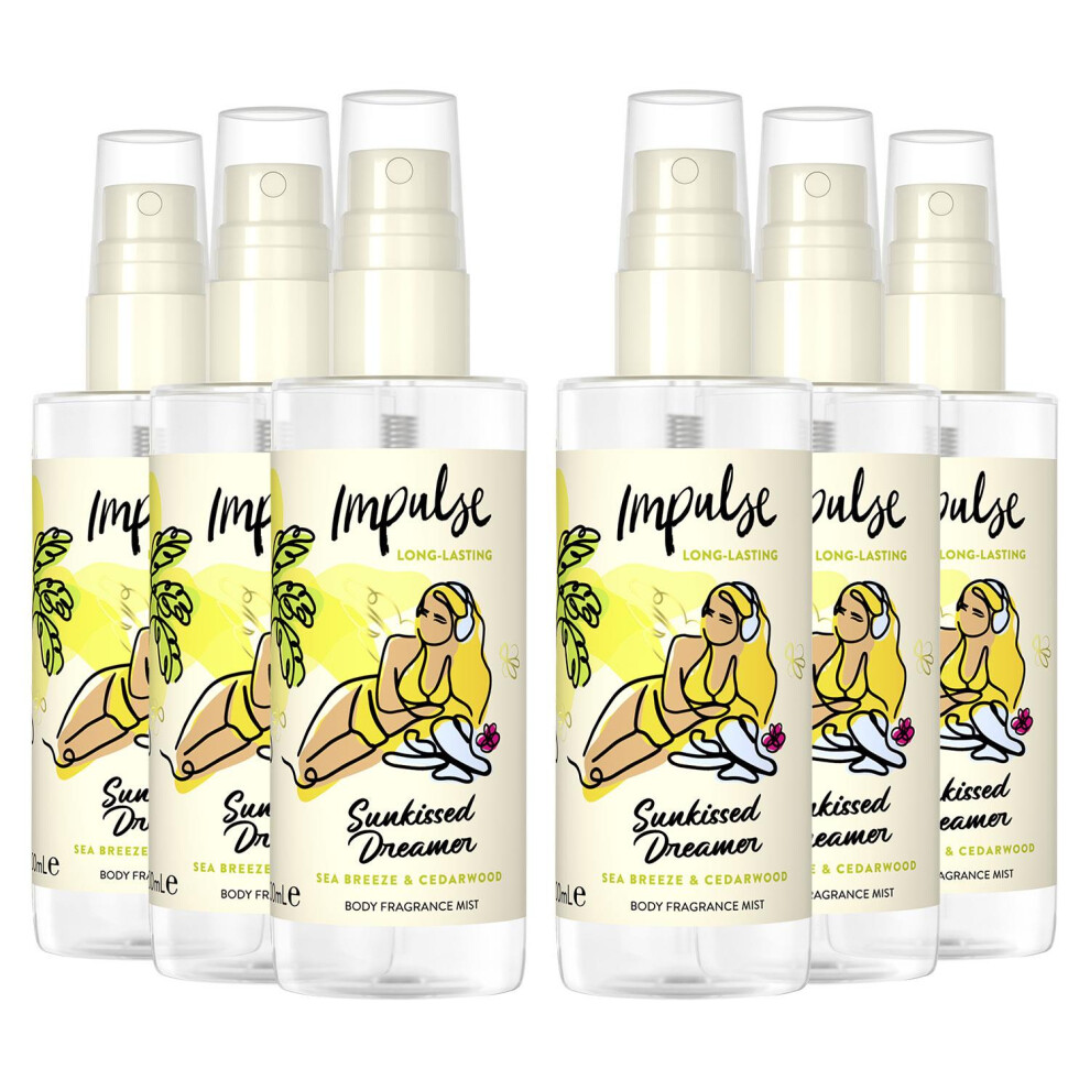 Impulse Body Mist Sunkissed Dreamer with SeaBreeze 100ml,6pk-image-OPC-PFBQBPS-NEW