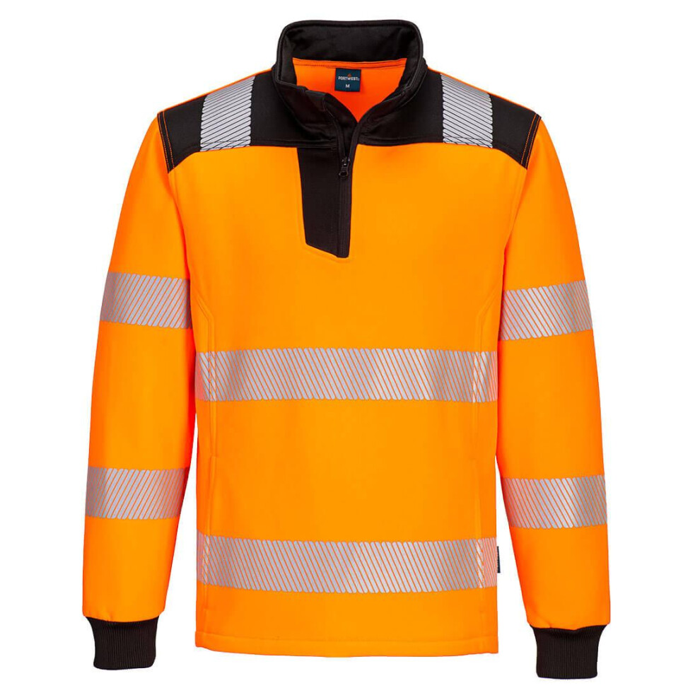 (3XL, Orange/Black) Portwest Unisex Adult PW3 High-Vis Safety Sweatshirt