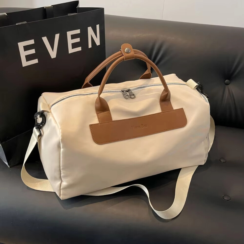 (Beige) Travel Duffel Bag, Sports Tote Gym Bag-image-OPC-PFBQFWN-NEW