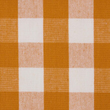(Orange) Cotton Block Check Gingham Fabric 150cm Wide