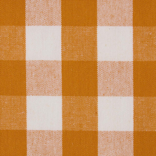 Homescapes (Orange) Cotton Block Check Gingham Fabric 150cm Wide