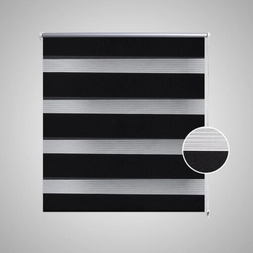 VidaXL (black, 120 x 175 cm) vidaXL Zebra Blinds Alternative Parallel Roller Blind Window Privacy Screen 2
