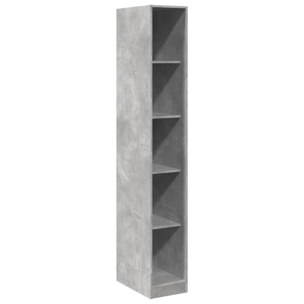 Vidaxl (Concrete Grey, 30 X 50 X 200 Cm/ 4 Shelves Piece) Wardrobe Clothing Storage Hanger Clothes Cabinet Closet Engineered Wood