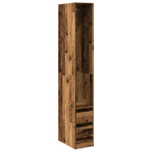 (old wood, 30 x 50 x 200 cm/ 2 drawers piece) vidaXL Wardrobe Clothing Storage Hanger Clothes Cabinet Closet Engineered Wood