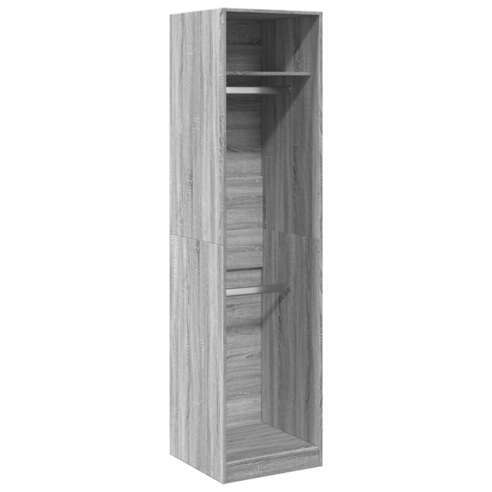 (grey sonoma, 50 x 50 x 200 cm/ 1 shelf piece) vidaXL Wardrobe Clothing Storage Hanger Clothes Cabinet Closet Engineered Wood