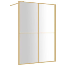 (gold, 140 x 195 cm) vidaXL Walk-in Shower Wall with ESG Glass Bathroom Screen Shower Partition