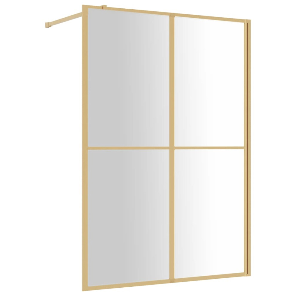 (gold, 140 x 195 cm) vidaXL Walk-in Shower Wall with ESG Glass Bathroom Screen Shower Partition