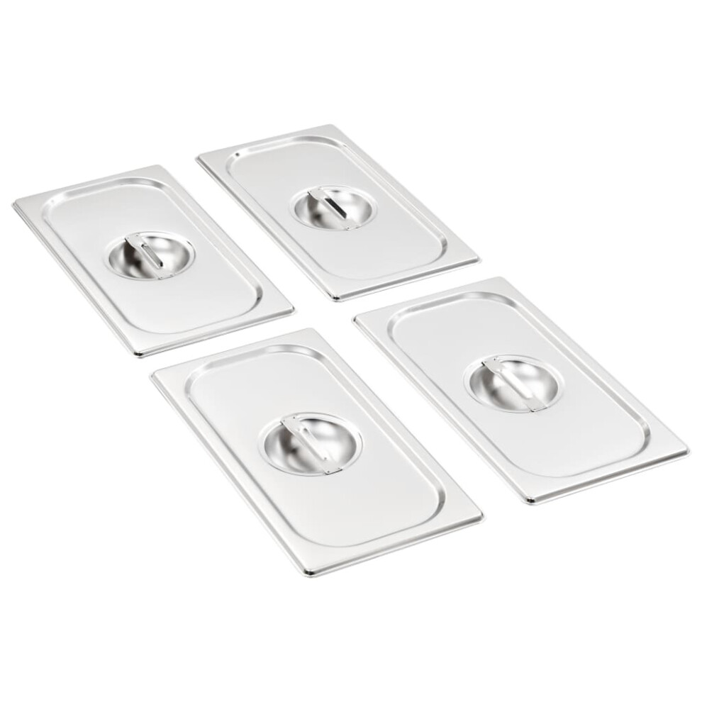 (325 x 176 mm) vidaXL 8x Pan Lids Stainless Steel Cooking Tray Guard Cover Set Multi Models