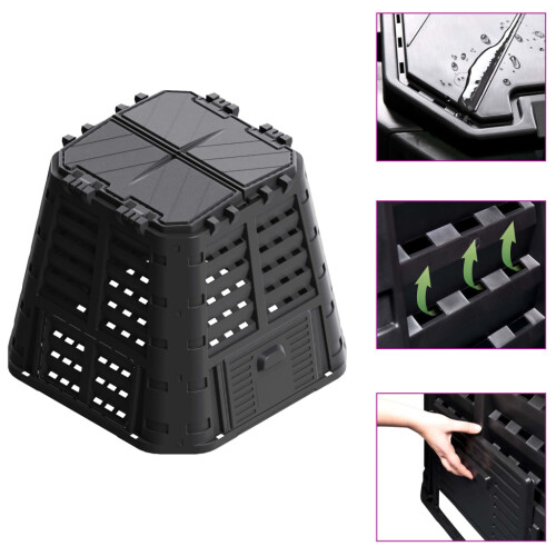 VidaXL (480 L) vidaXL Garden Composter Plastic Outdoor Waste Compost Bin Box Multi Capacities
