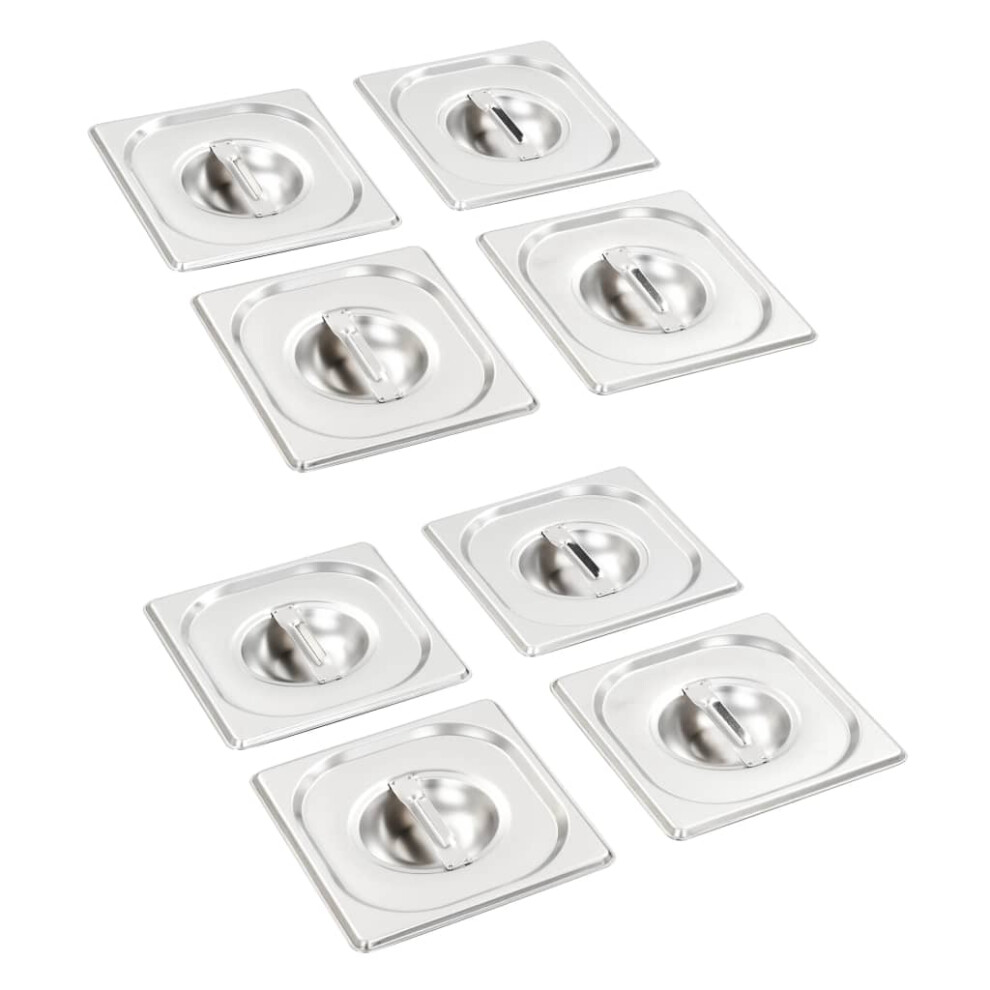 (176 x 162 mm) vidaXL 8x Pan Lids Stainless Steel Cooking Tray Guard Cover Set Multi Models