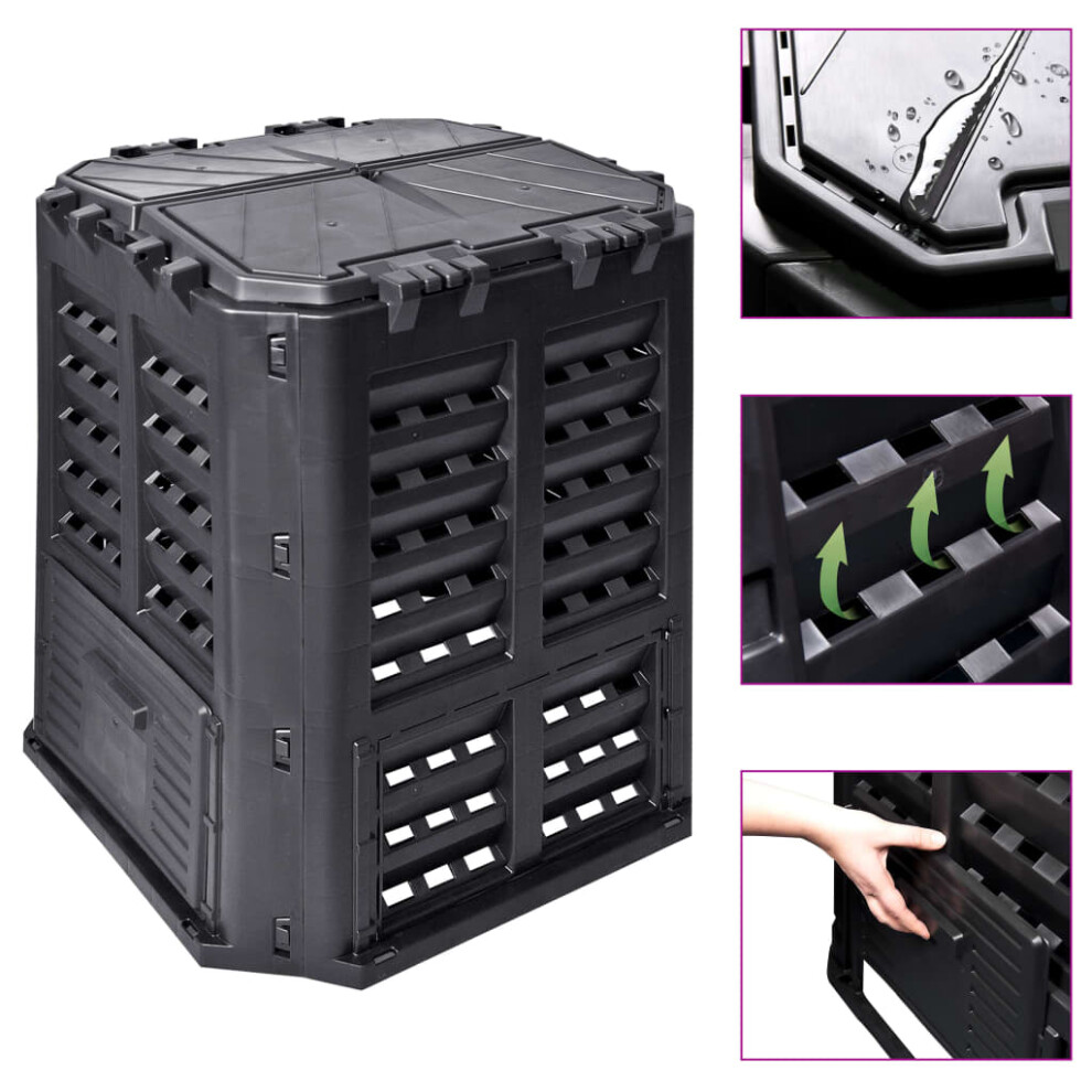 (360 L) vidaXL Garden Composter Plastic Outdoor Waste Compost Bin Box Multi Capacities