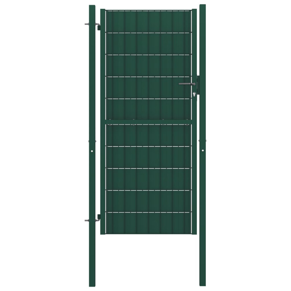 (green, 100 x 164 cm) vidaXL Fence Gate Steel Outdoor Garden Yard Door Anthracite/Green Multi Sizes