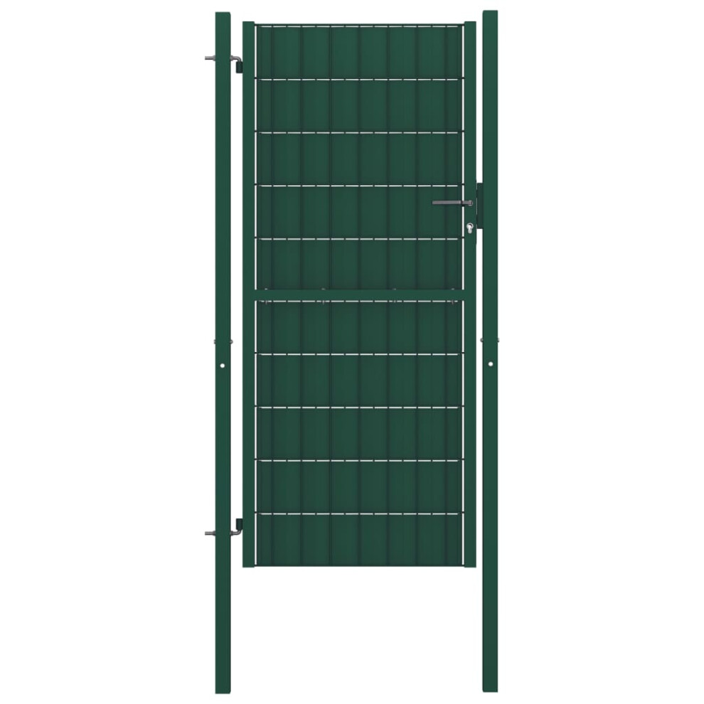 (green, 100 x 204 cm) vidaXL Fence Gate Steel Outdoor Garden Yard Door Anthracite/Green Multi Sizes