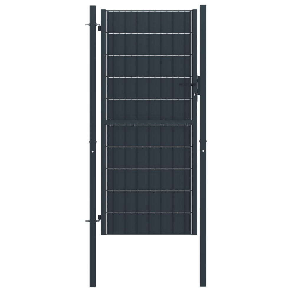 (anthracite, 100 x 164 cm) vidaXL Fence Gate Steel Outdoor Garden Yard Door Anthracite/Green Multi Sizes