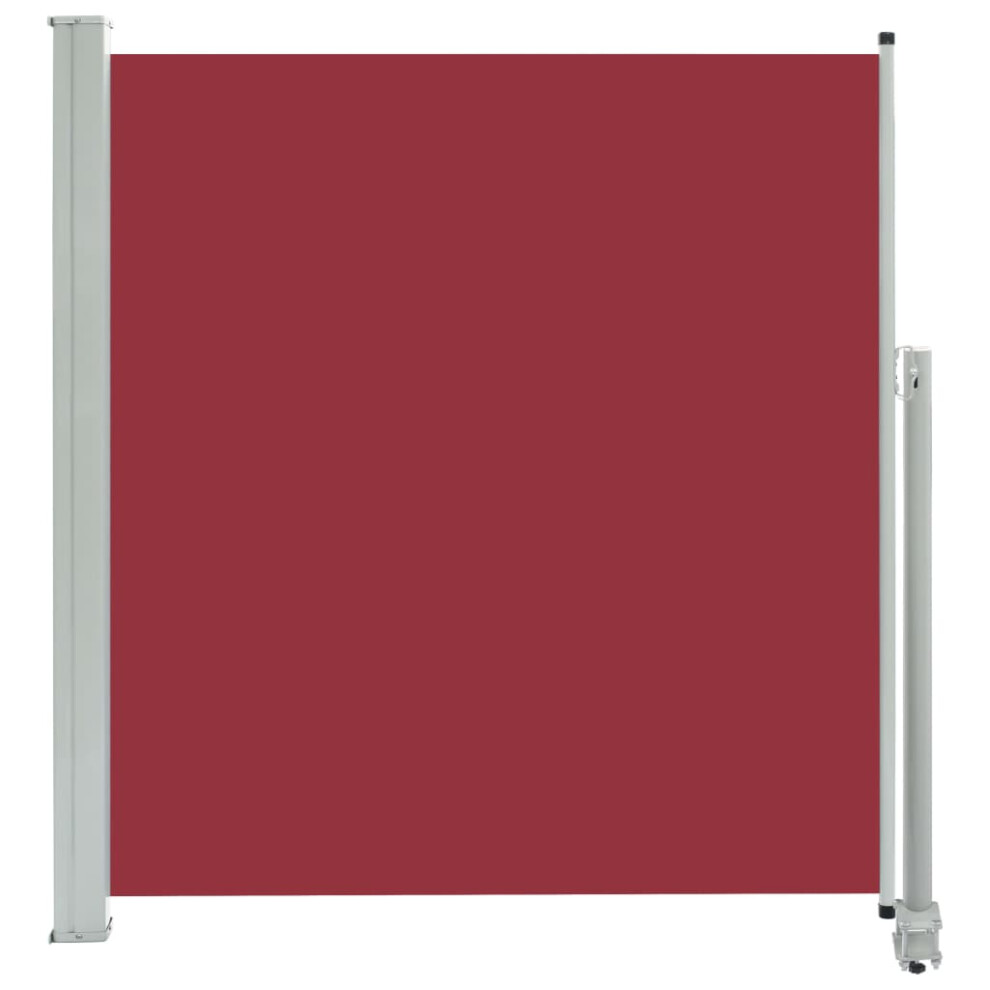 Vidaxl (Red, 140 X 300 Cm) Patio Retractable Side Awning Garden Canopy Outdoor Privacy Screen