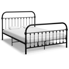 (black, 160 x 200 cm) vidaXL Bed Frame Metal Light Solid Bedroom Furniture Multi Colours Multi Sizes
