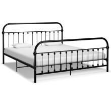 (black, 180 x 200 cm) vidaXL Bed Frame Metal Light Solid Bedroom Furniture Multi Colours Multi Sizes